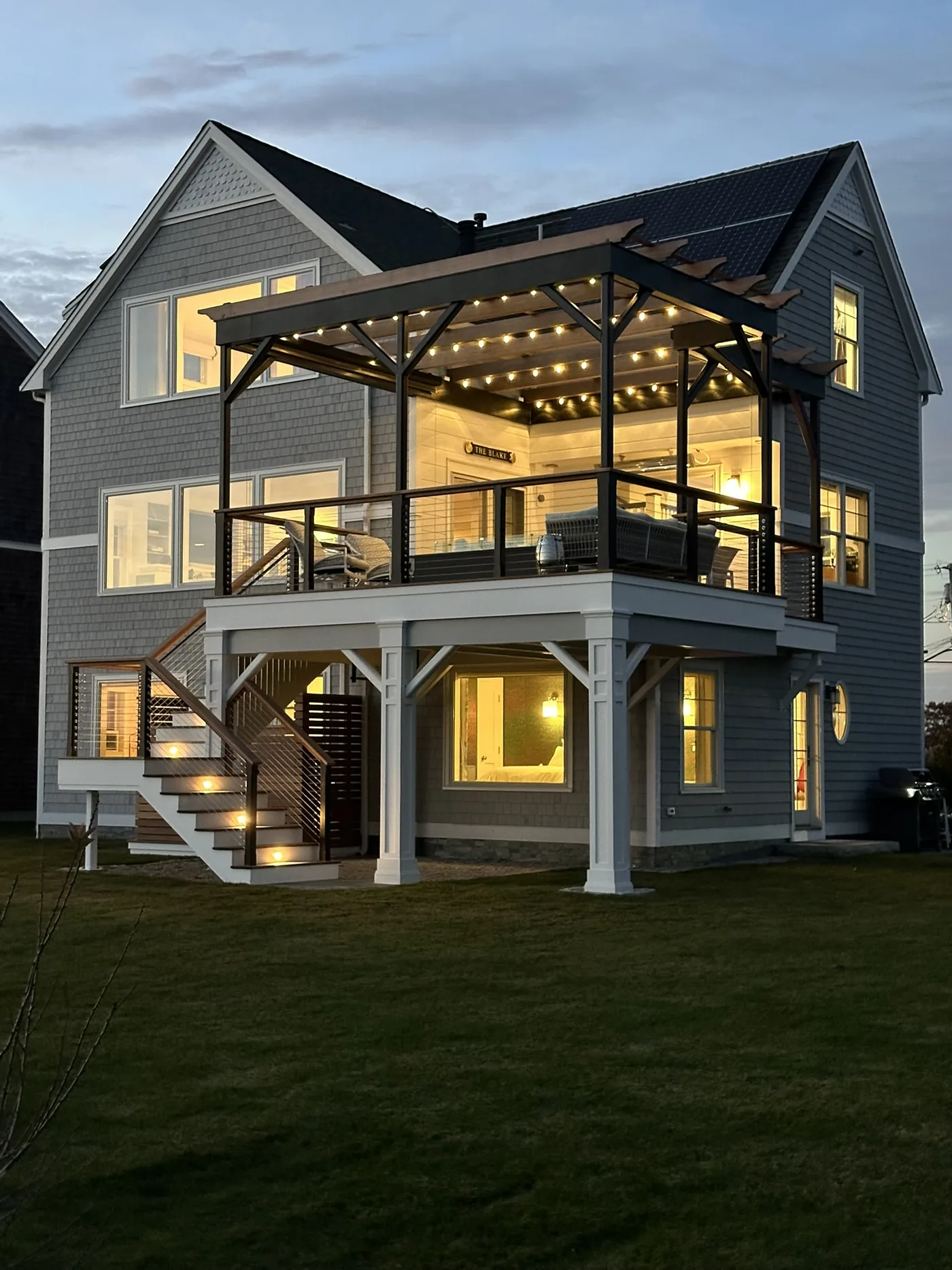Outdoor living materials and deck structure detailed for coastal weather